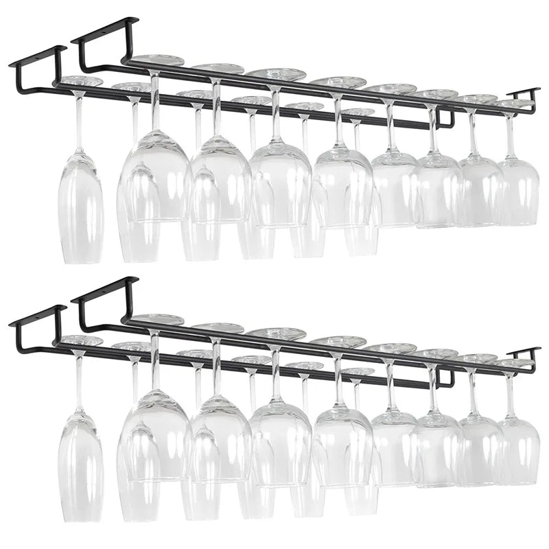 support verre vin noir moderne sous meuble transparent kitchen hanging holder minimalistemaximum fourteen words