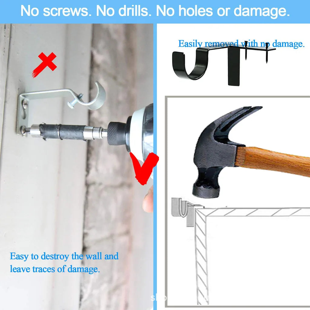 supports murals modernes rideaux noir argent simples opaques fixations fonctionnellements