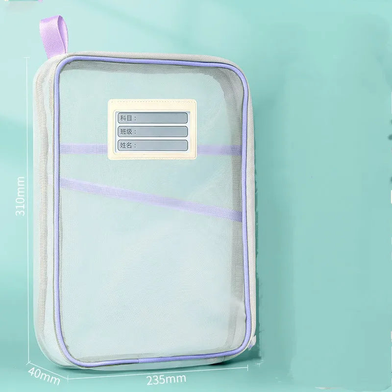 sac rangement documents transparent moderne fermeture glissière réutilisable respectueux environnement pratique fournitures scolaires