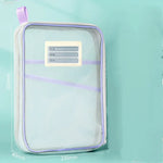 sac rangement documents transparent moderne fermeture glissière réutilisable respectueux environnement pratique fournitures scolaires
