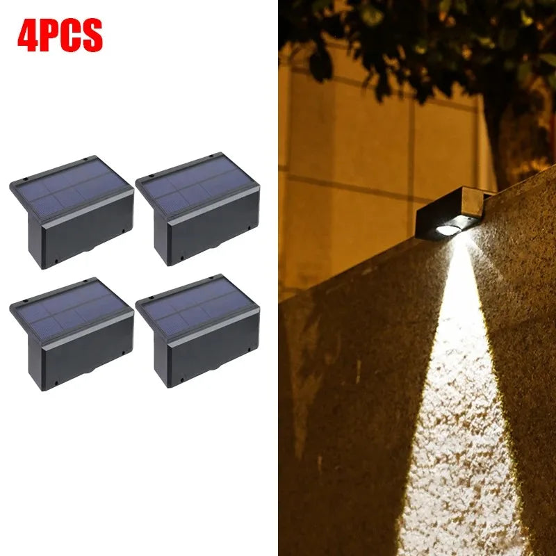 lampe murale solaire étanche ip65 led moderne noir blanc doré minimalistesextérieur