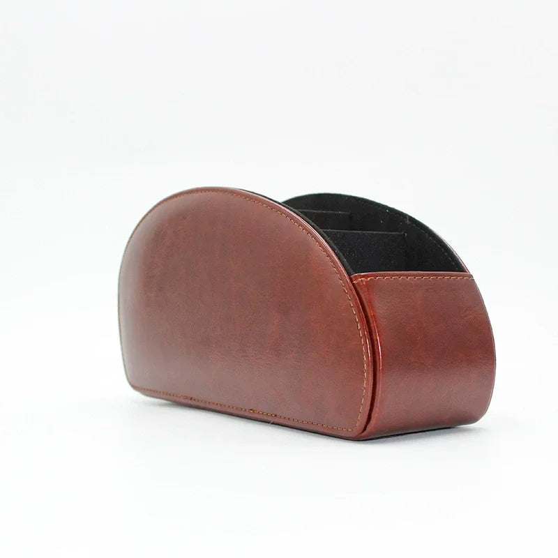 support télécommandes moderne simili cuir noir marron compartiments anti dérapant protection velours