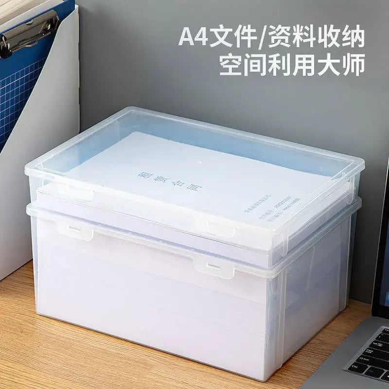 boîtes rangement transparentes modernes poignées grande capacité organisation documents imperméables plastique