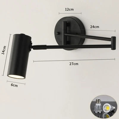 lampe murale led moderne fer cuisine chambre salon entrée réglable or noir blanc