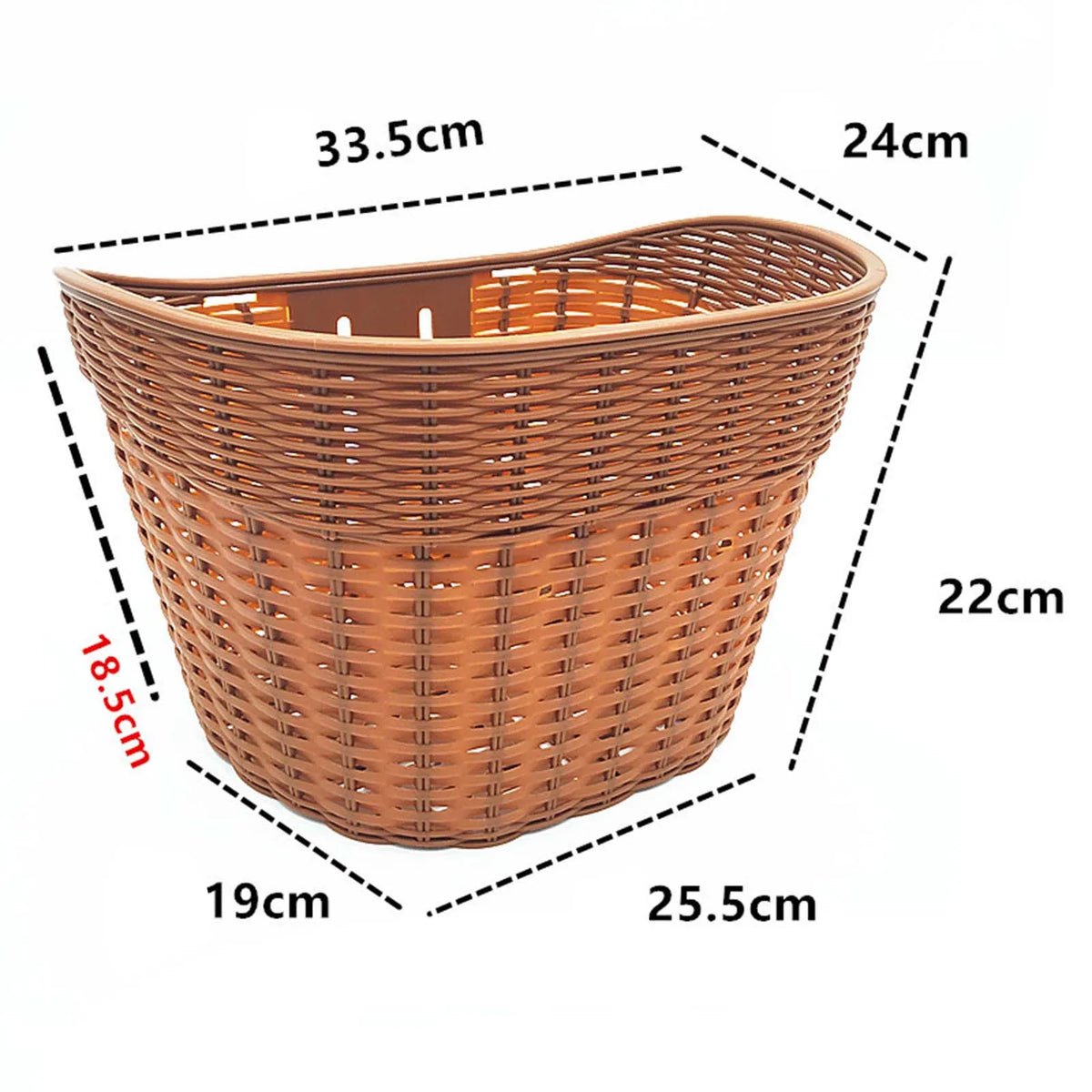 panier avant vélo tressé brun clair orange rustique vintage étanche facile détachable adultes
