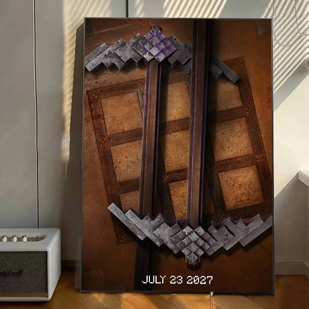 affiches art numériques pixel retro jeu vidéo animaux couleur rose blanc vert bleu gris