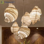 lumière suspendue spirale moderne salon restaurant semi transparent abat jour beige marronclair