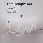 lampe néon moderne blanc lisse opaque clips câble led 4500k 3m 6500k