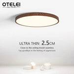 lampe moderne grain bois noyer ultra mince éclairage led blanc chaleur salon chambre