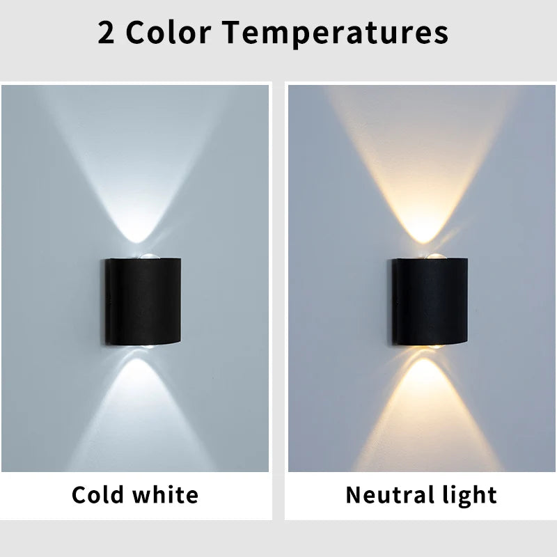 lampes murales led modernes noires 2w 4w blanc chaud froid éclairage intérieur extérieur ip65