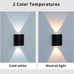lampes murales led modernes noires 2w 4w blanc chaud froid éclairage intérieur extérieur ip65