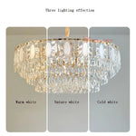 lampe suspendue dorée cristal transparent classique chaîne métallique