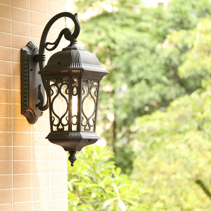 lampe murale classique ornements floraux verre noir or éclairage quotidien chambre cuisine salle bain