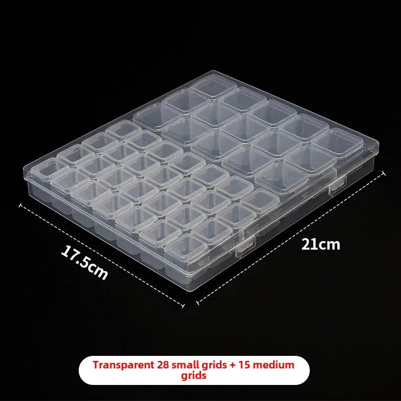 boîte rangement bijoux transparent grands compartiments 28 petits compartiments clips