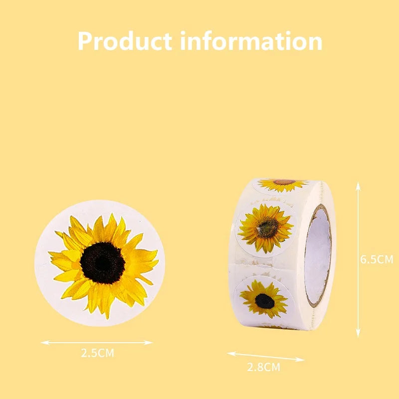 autocollants tournesols ruban adhésif pack floral décoratif étiquettes fait maison mignon stickers semi transparent