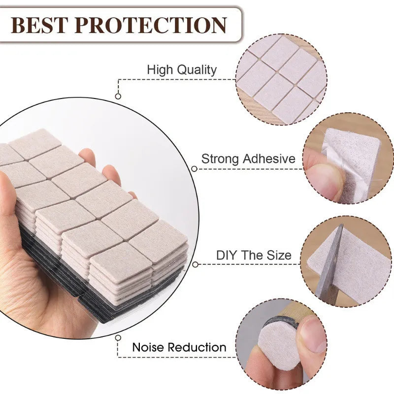 protection tapis feutre gris clair adhésif pied meuble chaise table anti glisse bruit