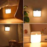 lampe chevet led rechargeable adhésif détecteur mouvement blanc moderne sans fil usb
