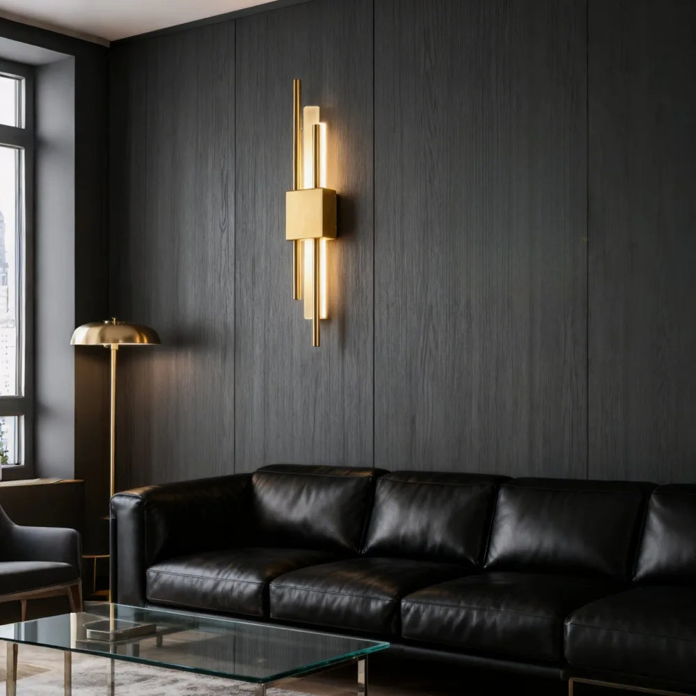 applique murale led or contemporaine minimaliste fixation murale éclairage chambre cuisine salle manger entree