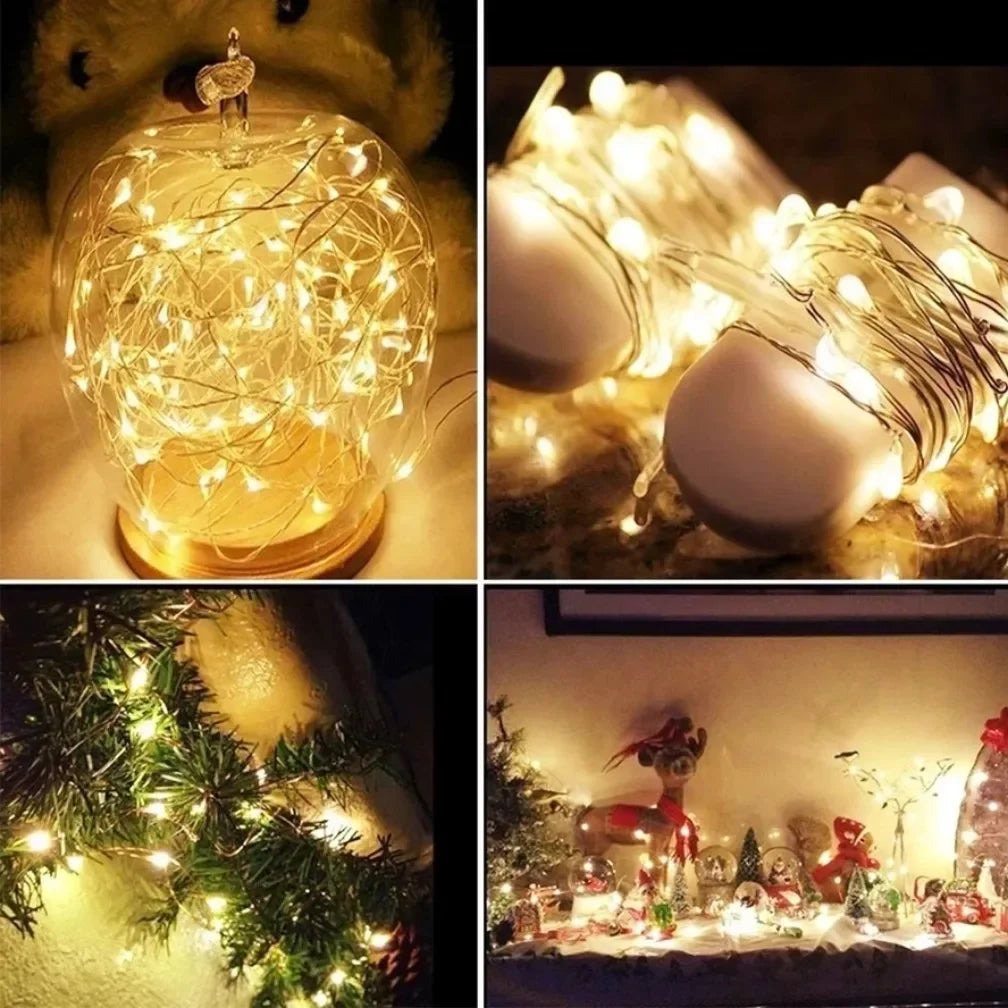 guirlande lumineuse led blanc chaud moderne 5m 100led étanche noel mariage festivités