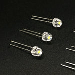 diodes led blanches transparentes 5mm 7lm 30ma classique monter soi même lot 100
