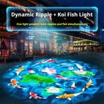 projecteur led extérieur effet eau dynamique poissons koi lotus logo décoration jardin piscine dynamique