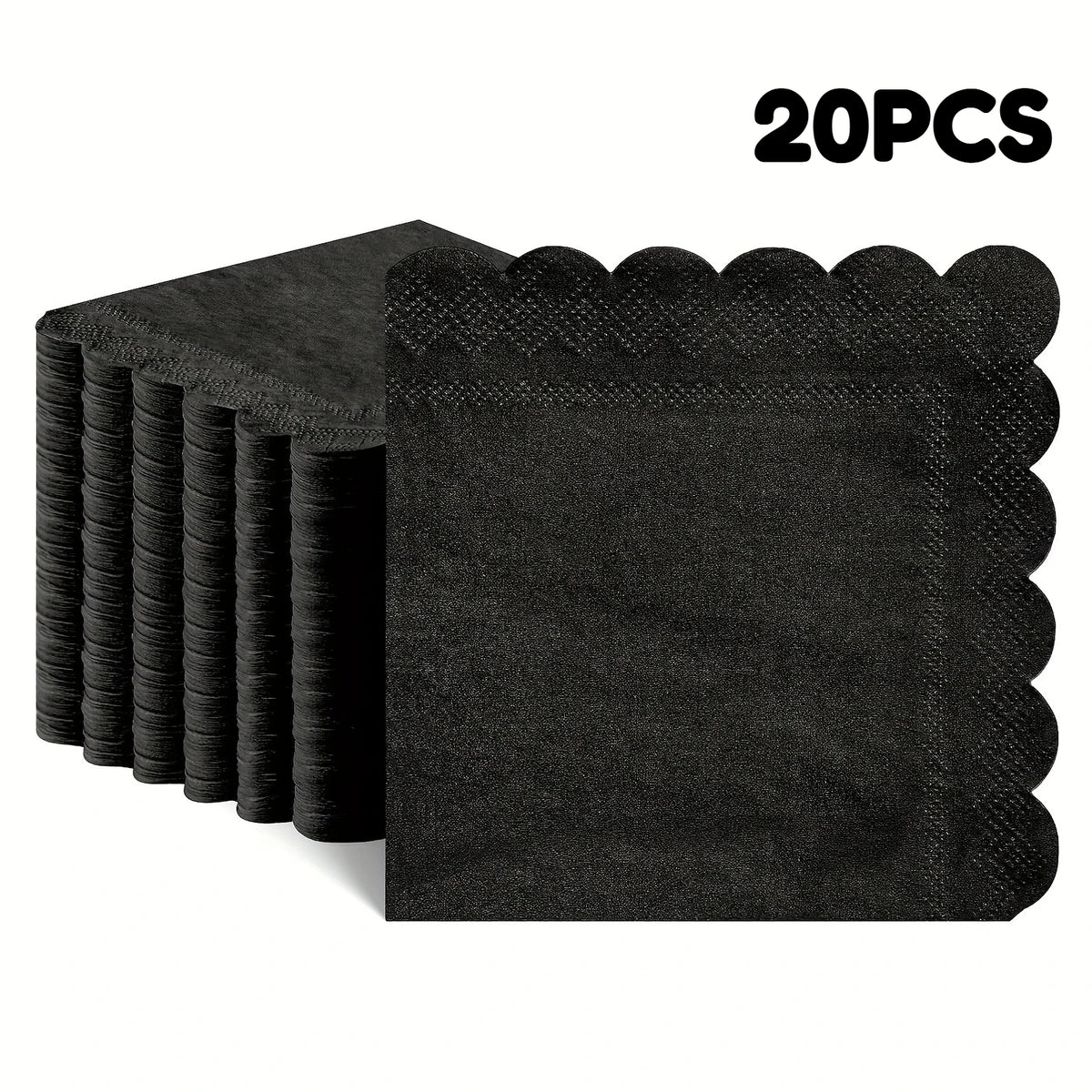 serviettes cocktail noires festoires douces jetables modernes fêtes anniversaires bars restaurants desserts