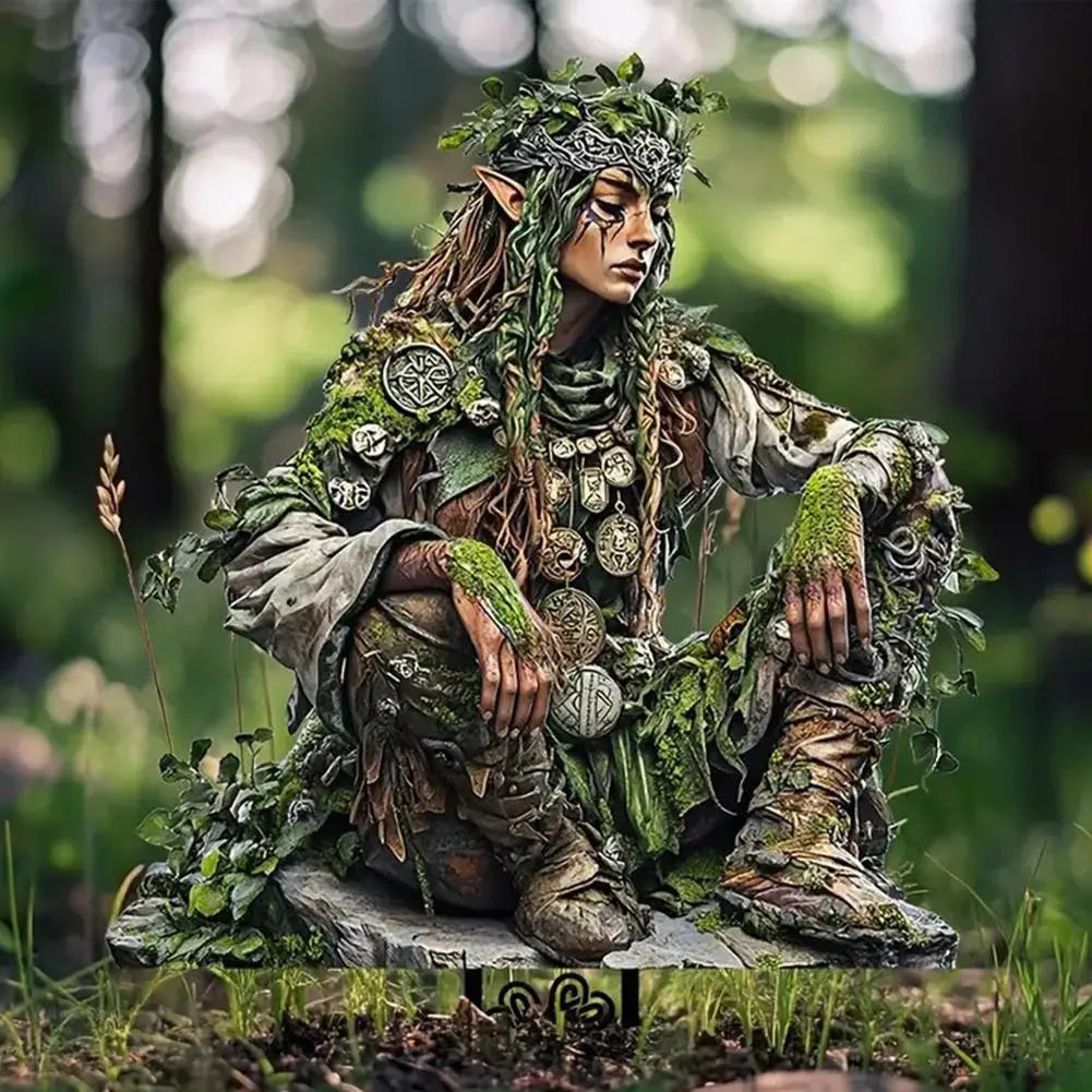 statues decoratives jardin vert brun naturel fantastique racines feuillesextérieur patio