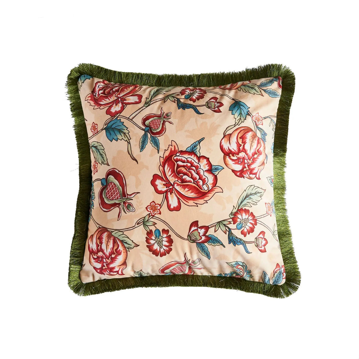 coussin vintage floral rose feuille bleue polyester coton 30x50 45x45 50x50 décoratif chaise canapé