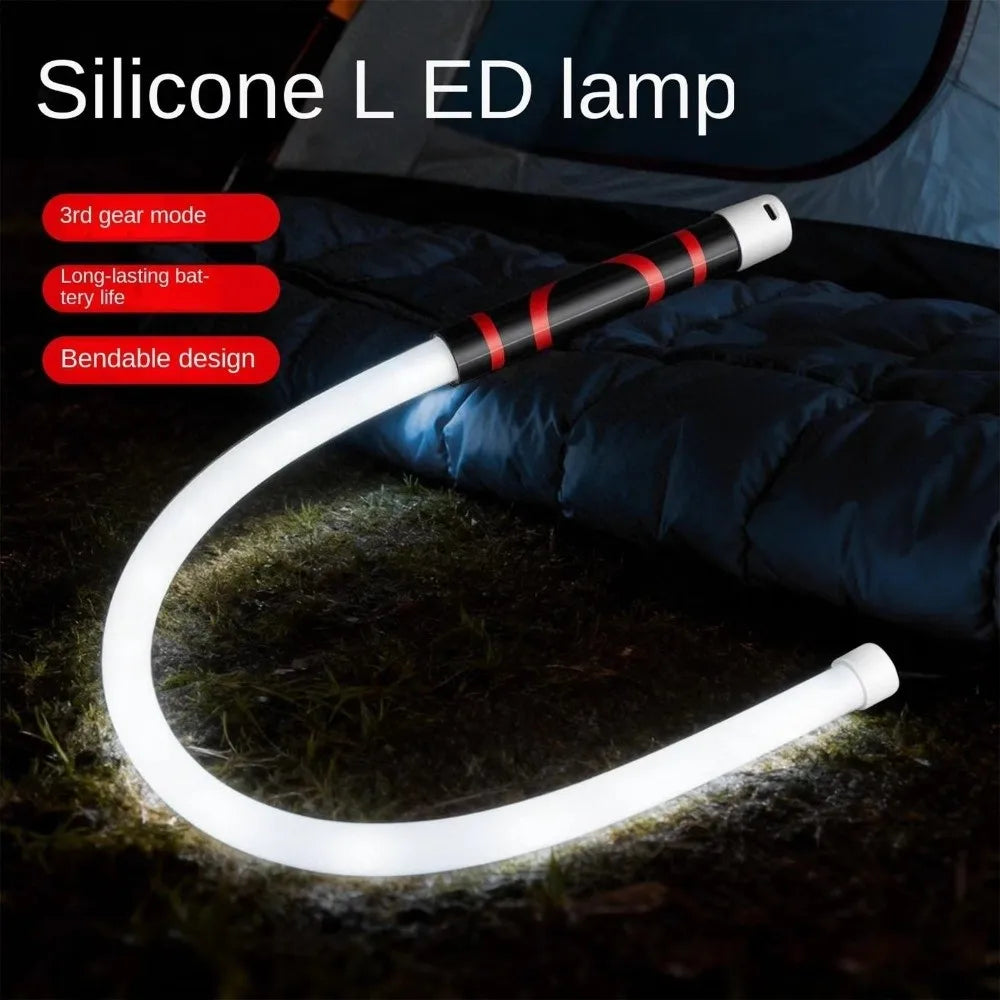 lampe led rechargeable flexible blanc noir rouge rayures modernes 73cm 3modes luminosite