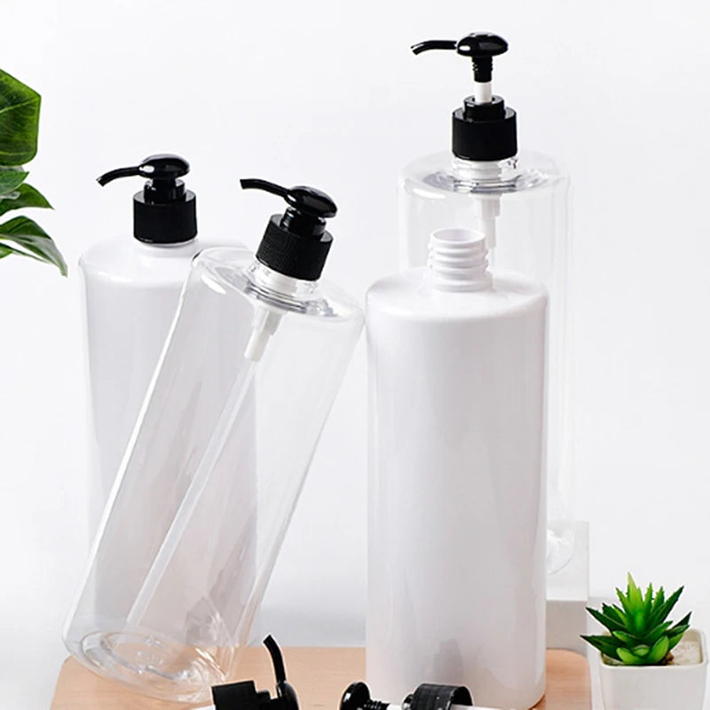 flacons cosmétiques pompe blanc noir moderne minimaliste 24cm 8.3cm rechargeable 1000ml