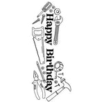 tampons transparents happy birthday fleurs animaux coeurs outils géométriques textes cartonnage anniversaire