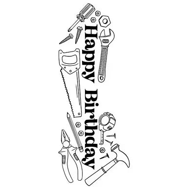 tampons transparents happy birthday fleurs animaux coeurs outils géométriques textes cartonnage anniversaire