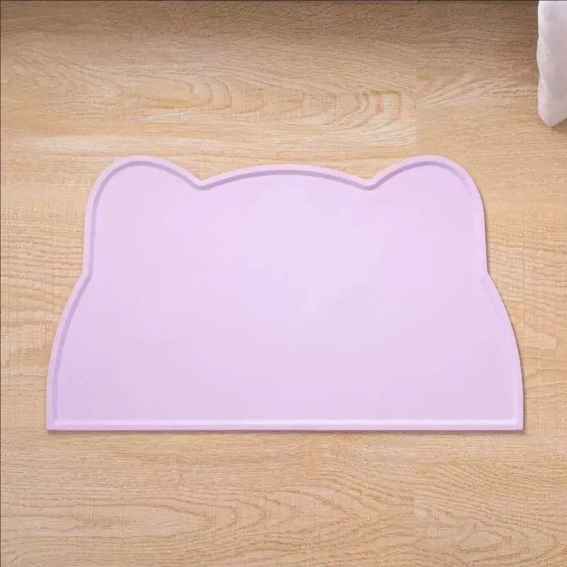 tapis nourriture animaux silicone orange jaune bleu moderne sans motif anti débordement imperméable
