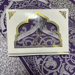 tapis prière polyester géométrique violet bleu moderne traditionnel sans BPA