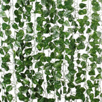guirlande végétale artificielle feuilles vert naturel decoration extérieure mariage fête thanksgiving christmas party hanging