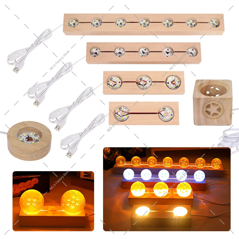 lampe led bois étoiles dorées couleurs chaudes socle minimaliste diy usb
