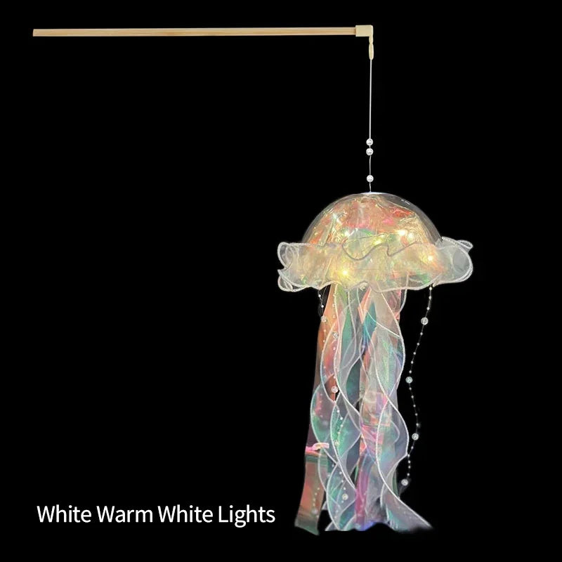 méduses lumineuses multicolores translucides chaînes suspendues veilleuses décoratives chambre filles