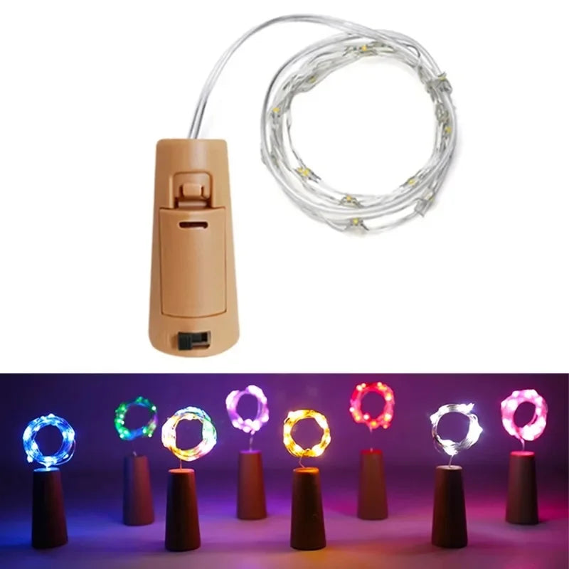 guirlande lumineuse led fil cuivre multicolore décoration noël mariage fête bouteille vin intérieur extérieur