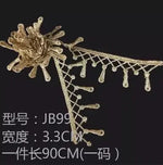 ruban dentelle doré fleurs classique polyester bricolage décoration partie accessoires artisanat élégant