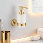 Distributeur savon liquide mural moderne rose gold nickel brossé noir mat blanc matchrome