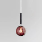 suspension lumineuse moderne transparente bleu rose gris câble fixe