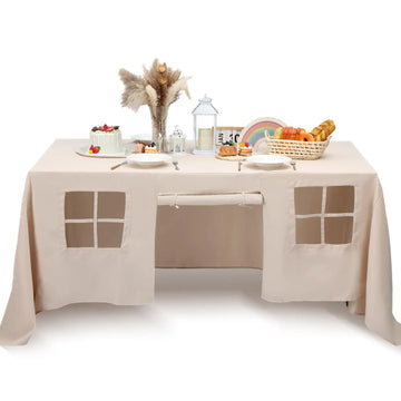 nappes enfants tente rose blanche bleu marine rayures fenêtres motifs floraux imperméables