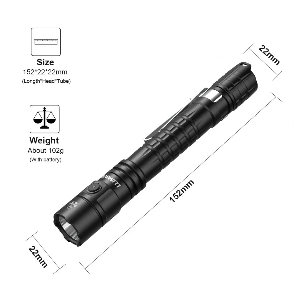 lampe torche noire bleue led rechargeable autodéfense lumiere intense résistante chocsOutdoor Lighting