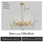 lustre moderne élégant cristal transparent filigrane doré salon chambre étude LED 2000 82000 lumens