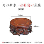 support bois sculpté statue bouddha vase décoration intérieure rustique marron foncé artisanal