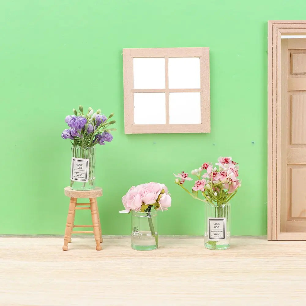 vases transparents artificiels fleurs gravure minimaliste decoration maison Pods