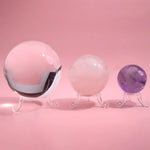 support transparent acrylique boule verre clip base décoration maison vintage ornemental