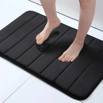 tapis bain antidérapant mousse mémoire forme absorbant eau lavable machine violet gris clair moderne