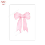 affiche art minimaliste abstraite rose arcs rubans texte manuscrit sans cadre