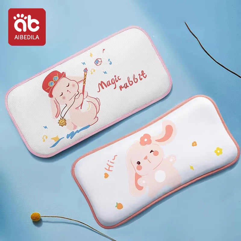 oreiller bébé imprimé animaux mignons blanc vert rose bleu coton polyester refroidissement quatre saisons